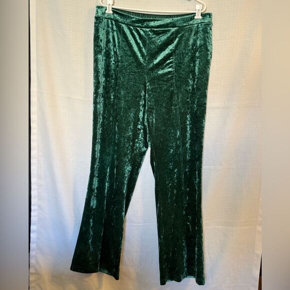 LuLaRoe Pants - Luxe by LuLaRoe Green Velvet Pants XL